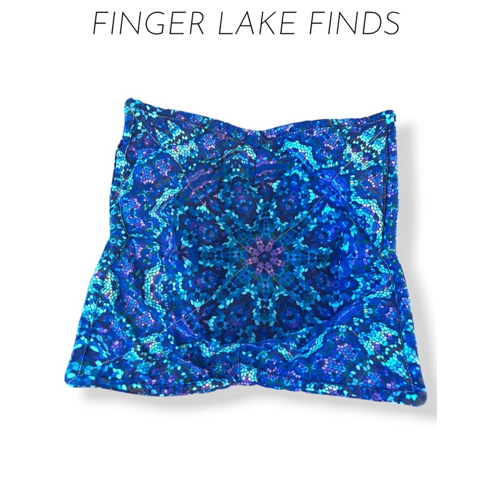 Vibrant Blue Patterned Microwave Bowl Holder